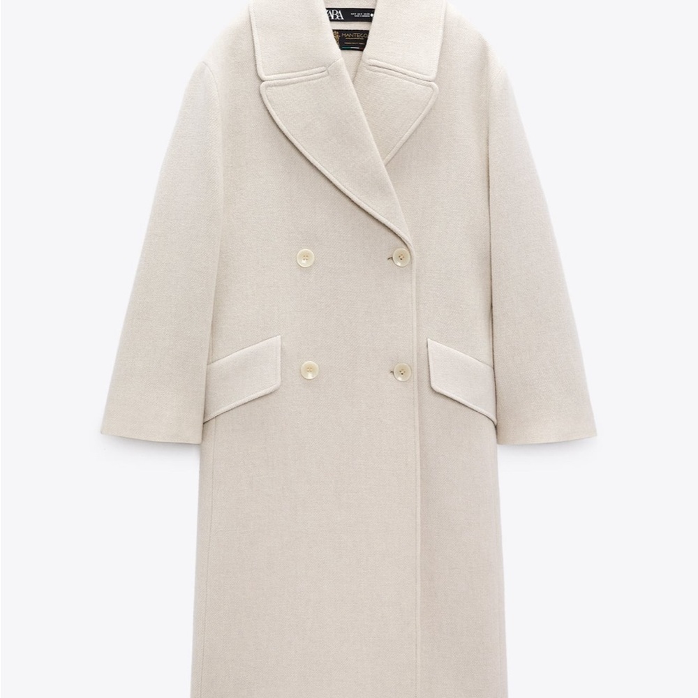 Zara Wool Blend Oversized Italy Coat Size S